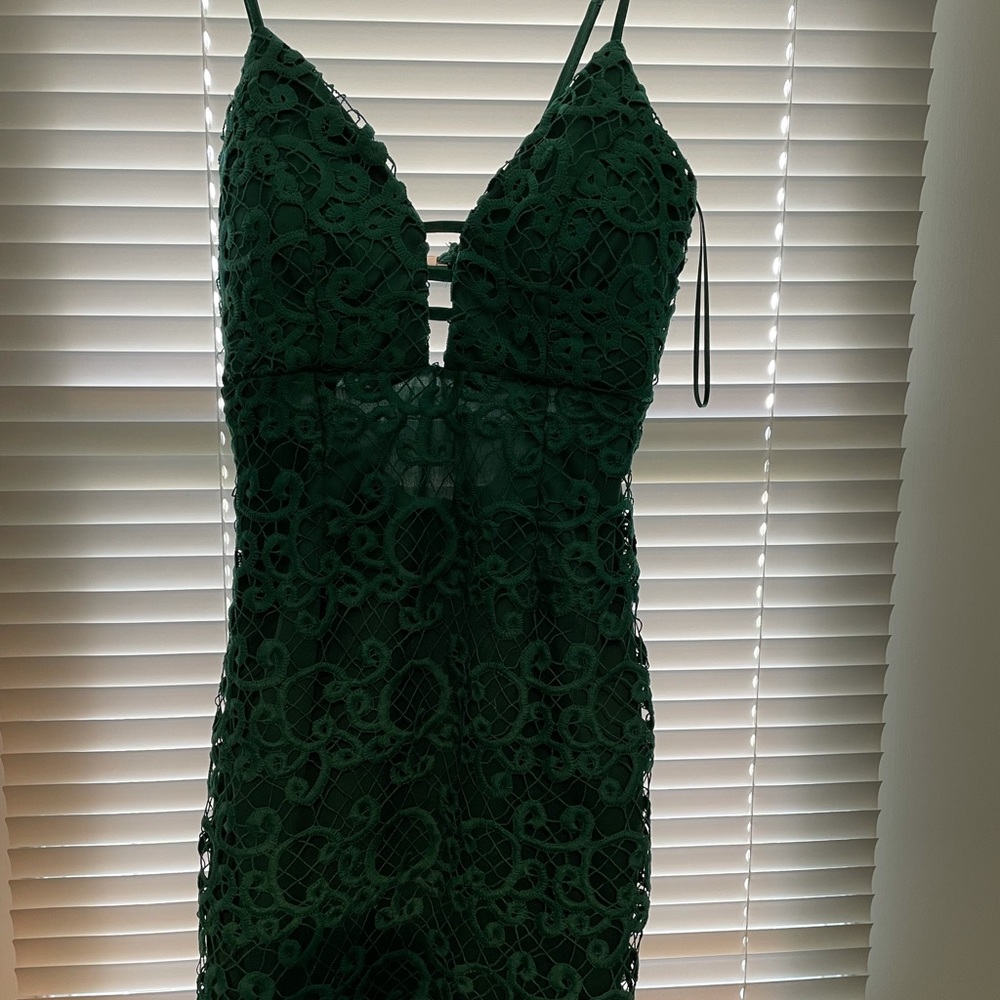 Dark Green Crochet Dress